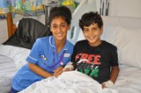 Abdul with Paediatric Nurse, Monette