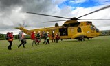 Me and the Team boarding an RAF Sea King