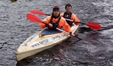 The Poo Canoe being deep water tested
