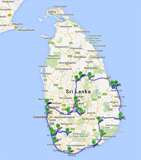 Our path we cycled in Sri lanka, mark N is the School
