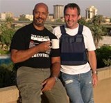 Paul and James relax in Baghdad