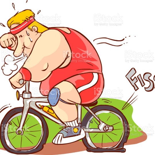 Fat bloke on bike