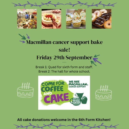 Brixham College Macmillan Coffee Morning