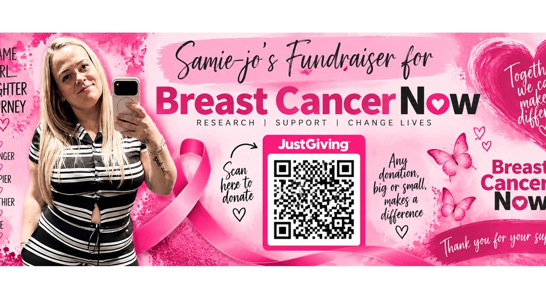 Samie-jo Critchley is fundraising for Breast Cancer Now