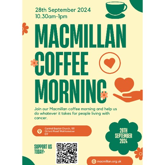 Walthamstow's Macmillan Coffee Morning and Cake Sale