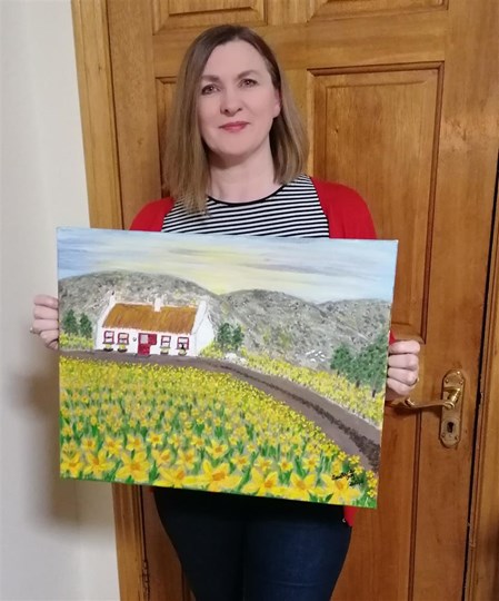 AnneMarie Davy's 'Spring Meadow'  Sponsored Original Canvas Art Giveaway