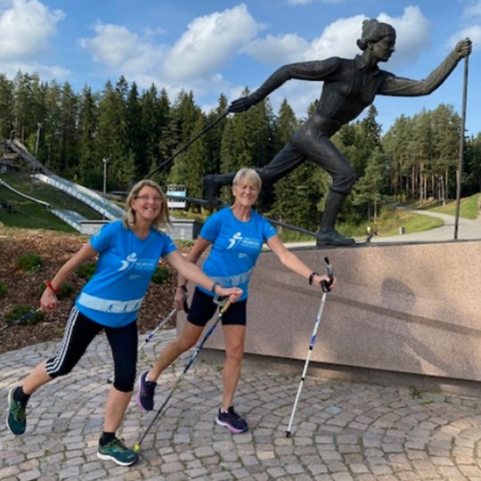 Sarah and Chris are running and Nordic walking for Parkinson's research