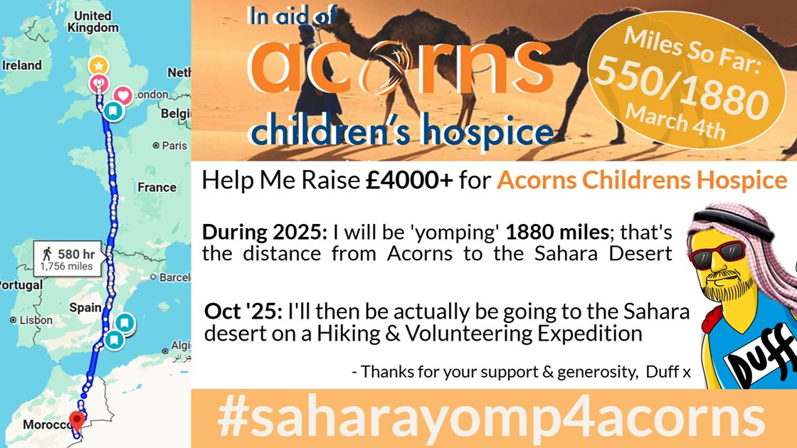 Duffman's Sahara HaHa - Acorns Charity Yomp