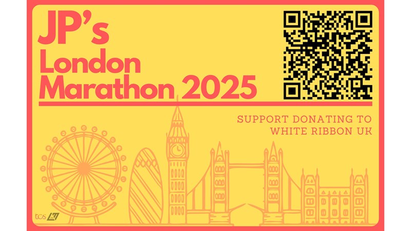 JP London Marathon is fundraising for White Ribbon Campaign