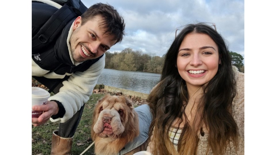 Hayley, John and Barney's walk for MS