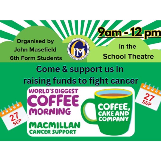 John Masefield High School's Macmillan Coffee Morning 2024