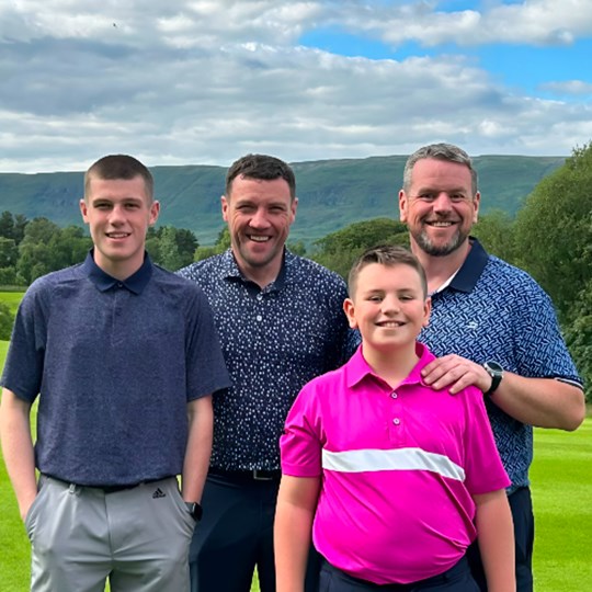 Barry, Thomas, Cameron  Finn's Big Golf Race for Prostate Cancer UK