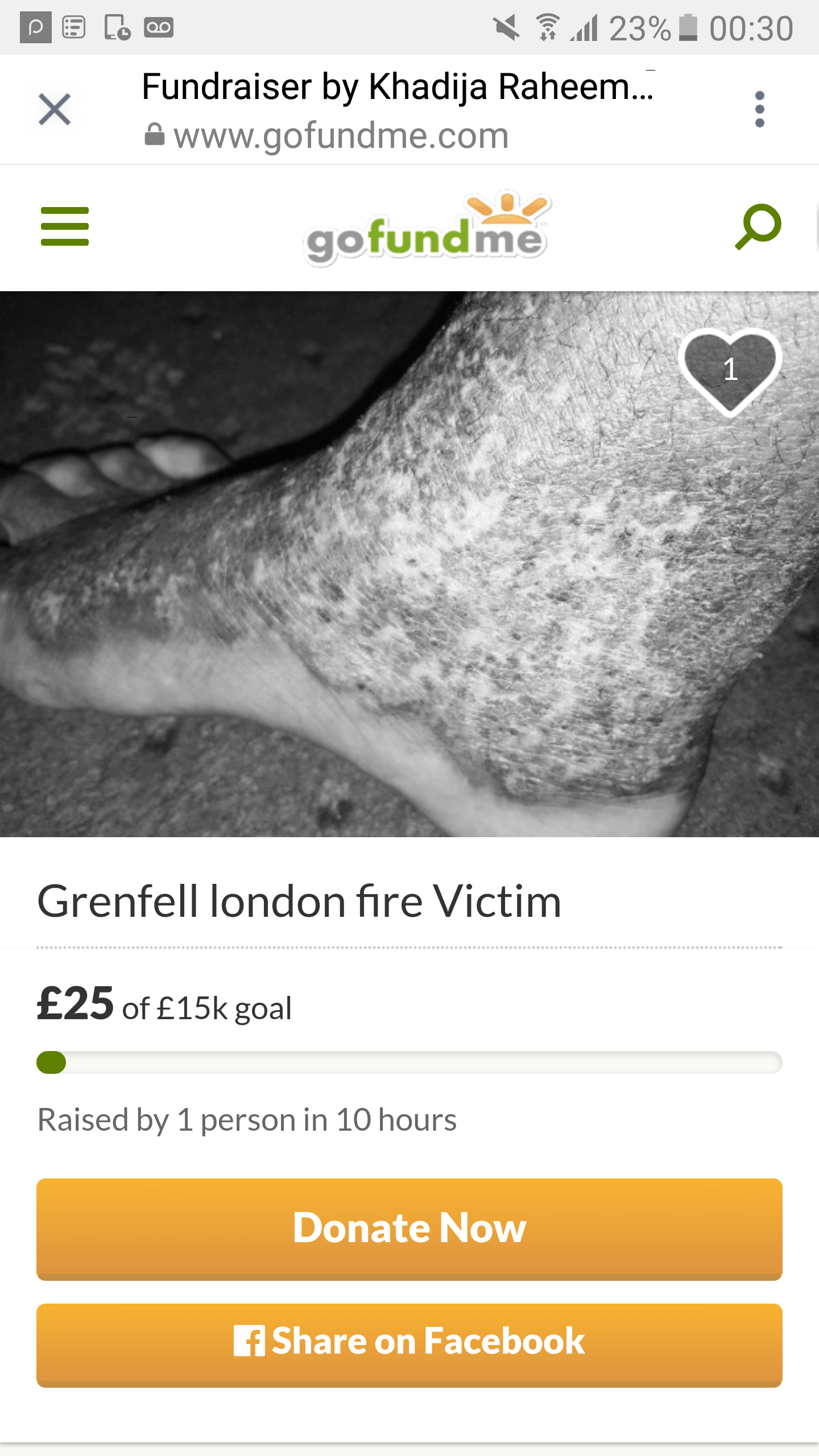 Crowdfunding To Aid A Victim Of The Grenfell Tower Fire Incident On Justgiving 