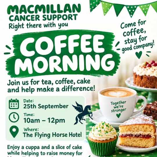 The Flying Horse Macmillan Coffee Morning 2026