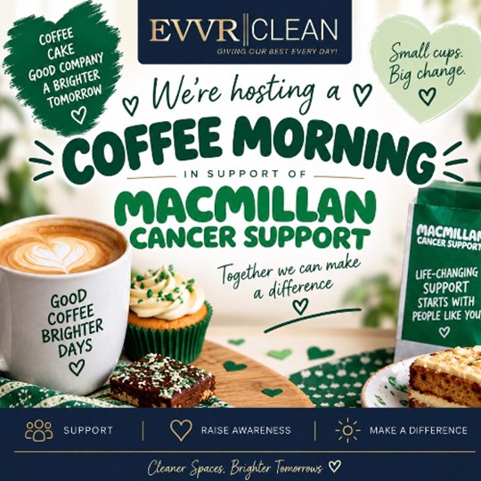 EVVRClean Macmillan Coffee Morning 2026